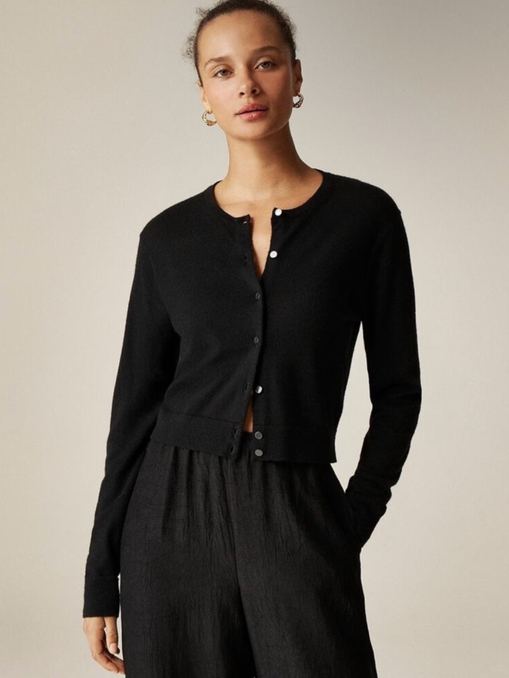 J. Crew Black Knit Cardigan with Shell Tank